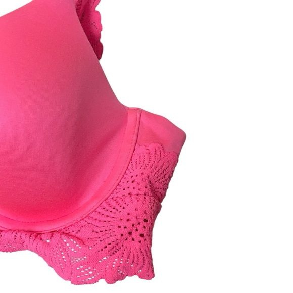 Aerie Real Sunnie Full Coverage Crochet Lace Detail Padded Hook Back Bra 32B - Picture 5 of 8